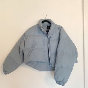 BOOHOO CROPPED BOMBER PUFFER JACKET